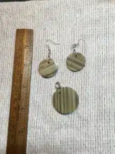 Hand made stone pendant earring set 2