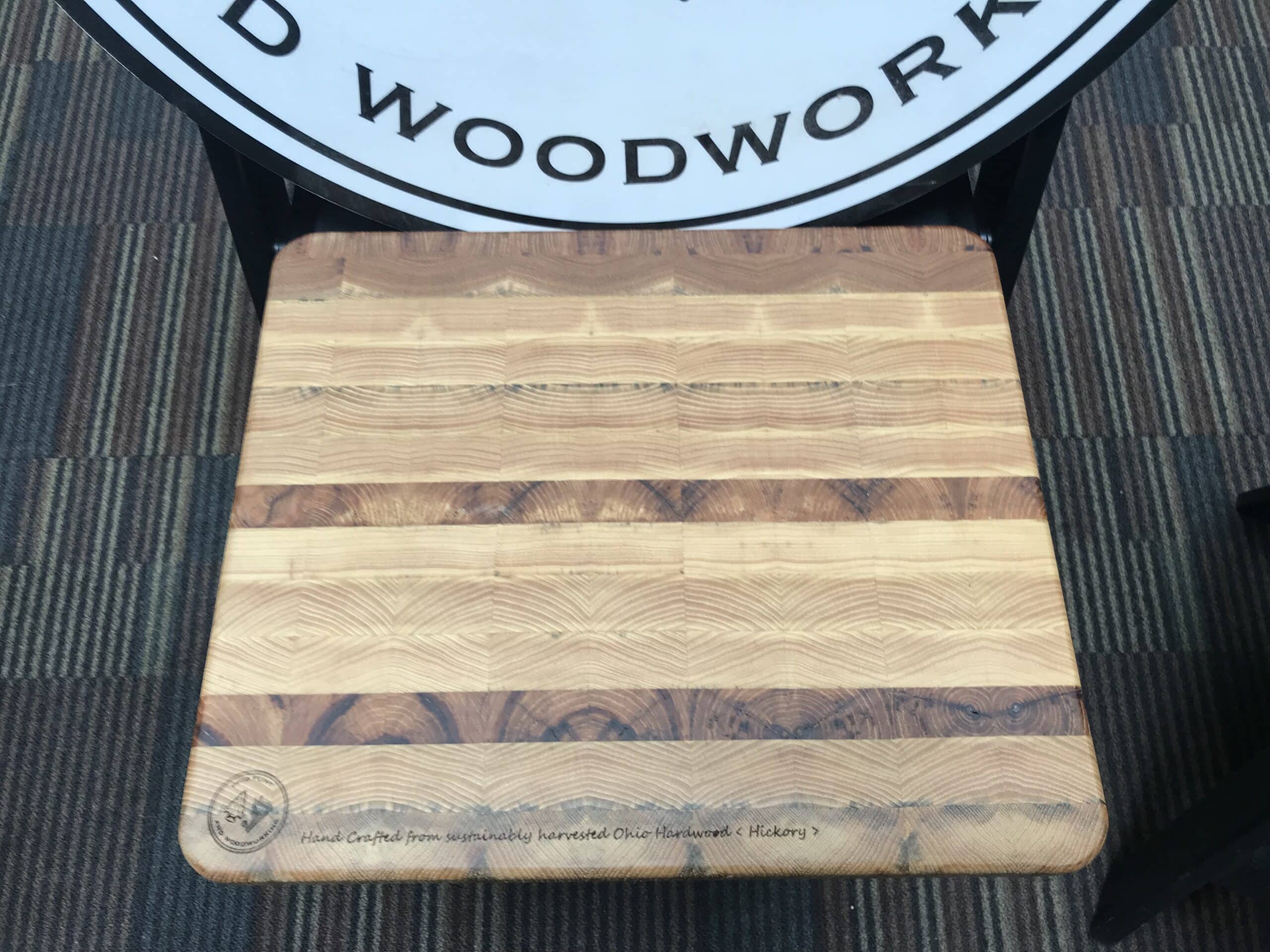 Durable end-grain Hickory cutting board